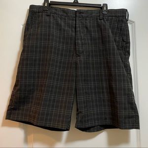 Men’s black plaid shorts